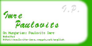 imre paulovits business card